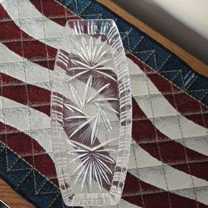 Elegant Clear Glass Relish Serving Tray